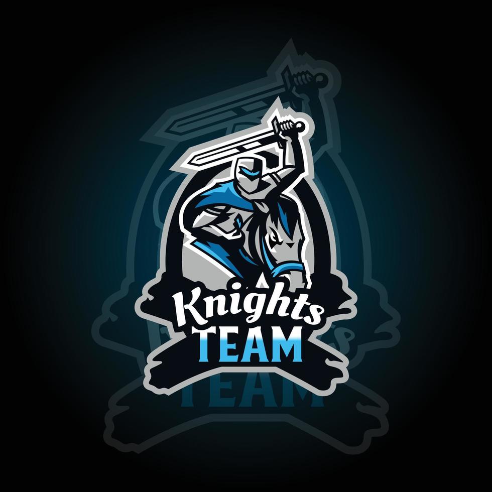 Knights Team Logo E-Sport-Gaming-Logo-Vektor. Gaming-Logo. Maskottchen-Sport-Logo-Design. Gaming-Tier-Maskottchen-Vektor-Illustration-Logo. maskottchen, emblemdesign für esports-team. vektor