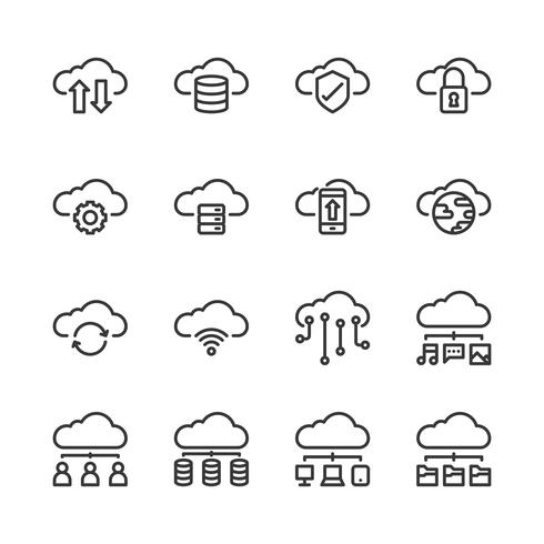 Cloud technology icon set.Vector illustration vektor