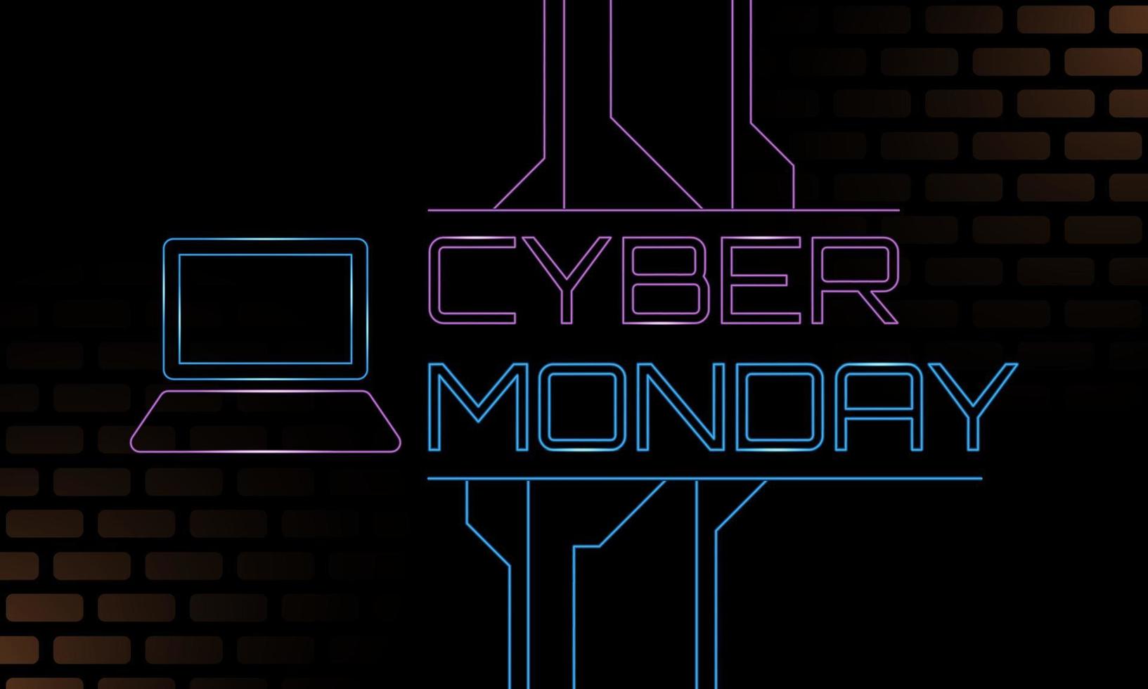 cyber montag hintergrunddesign. gut für Banner oder Poster. vektor