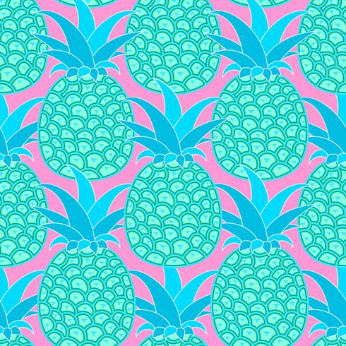 Ananas sömlösa mönster. Tropisk bakgrund. Vektor illustration. Klar för din design, hälsningskort