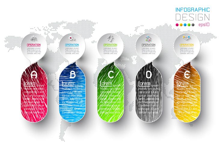 Business-Infografik mit 5 Schritten. vektor