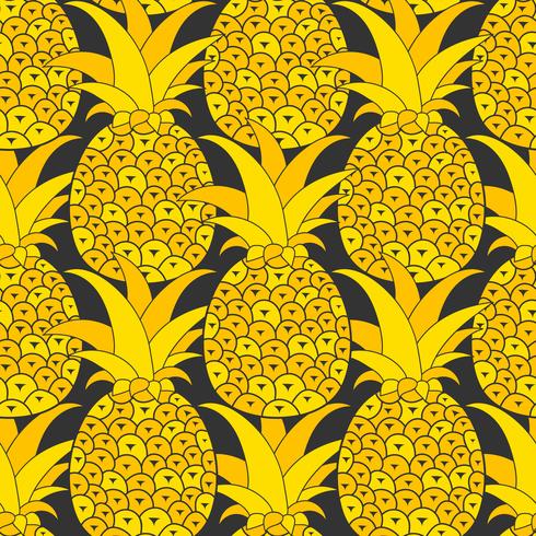 Ananas sömlösa mönster. Tropisk bakgrund. Vektor illustration. Klar för din design, hälsningskort