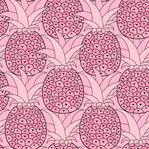 Ananas sömlösa mönster. Tropisk bakgrund. Vektor illustration. Rady för din design, hälsningskort