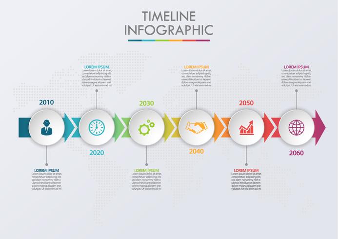 Visualisierung von Geschäftsdaten. Infographik Timeline Icons für abstrakte Hintergrundvorlage vektor