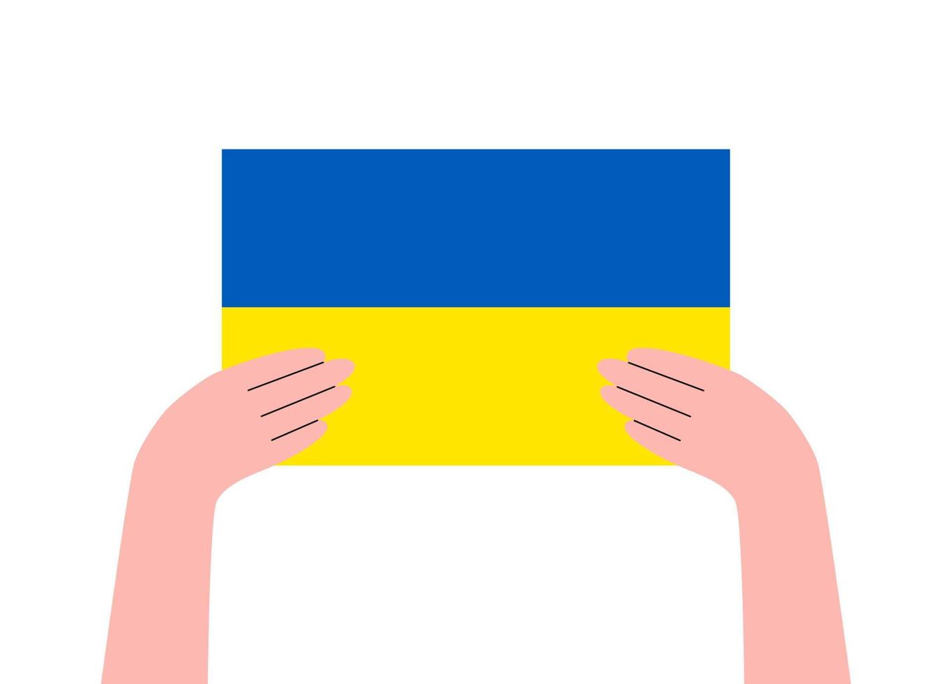 hand hält eine flagge mit ukrainisch. kein Krieg. Anti-Kriegs-Demonstration. Vektor-Illustration isoliert auf weißem Hintergrund vektor