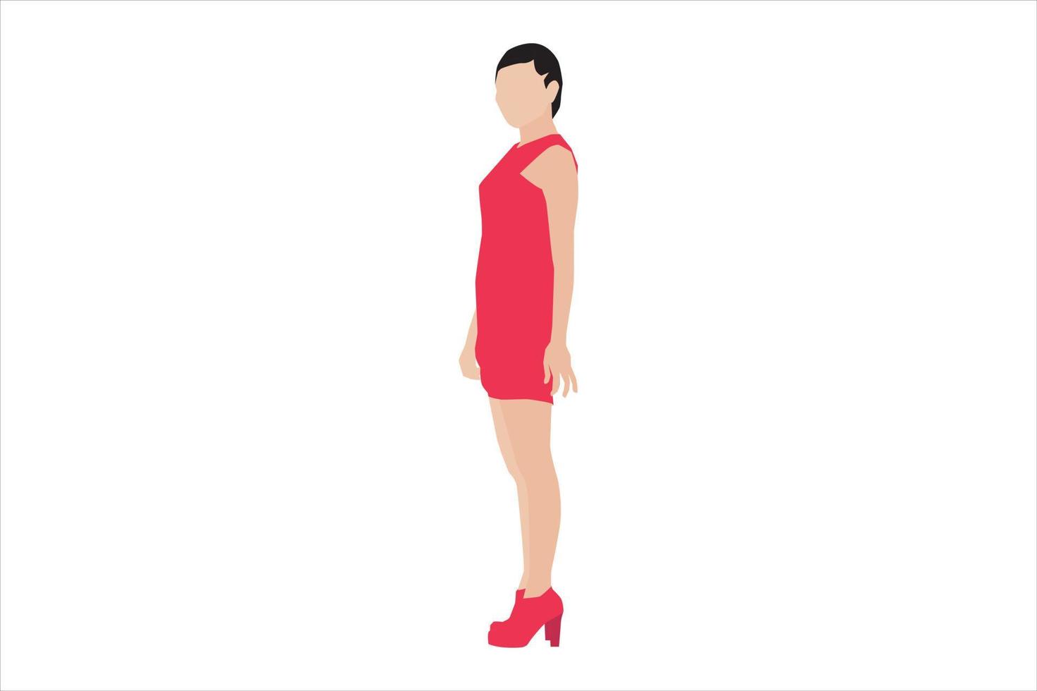 Vektor-Illustration von eleganten Frauen, die auf dem Bürgersteig posieren vektor