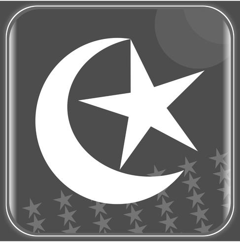 Ikonenkonzept Stern- und Halbmondsymbol der flachen Ikone des Islams für soziale Anwendung online vektor
