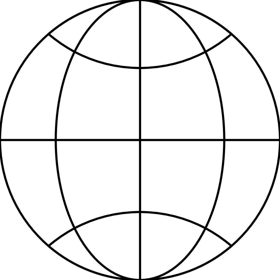 Internet-Globus flaches dünnes Liniensymbol mit editierbaren Strichen. vektor