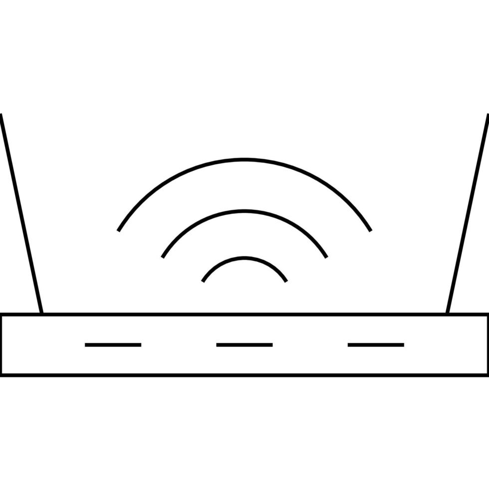 router platt tunn linje ikon med redigerbara streck. vektor
