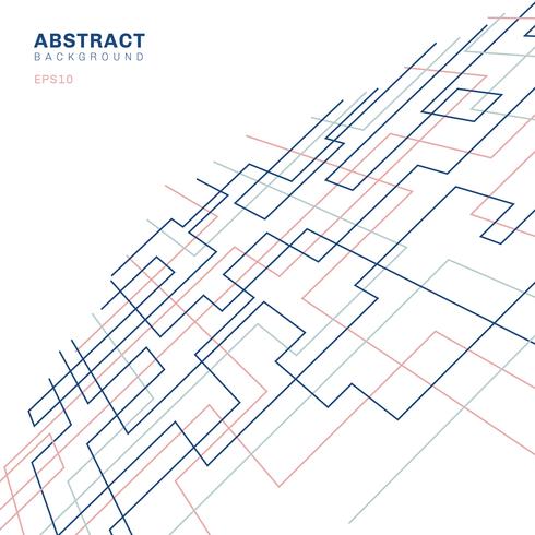 Dünner linearer quadratischer Form- und Rechteckperspektivenhintergrund des abstrakten geometrischen Musters. Sauberes Design für Stofftapeten, Umschlagbroschüren, Poster, Bannernetz usw. vektor