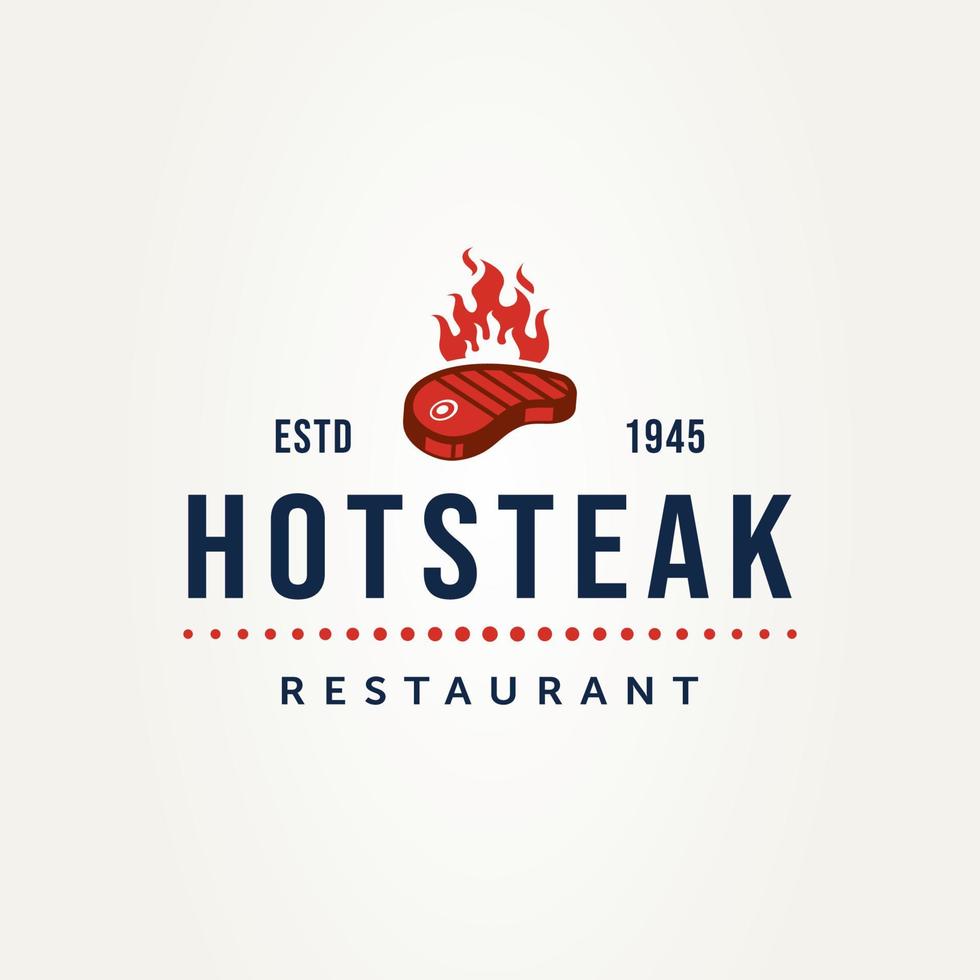 Vintage-Steakhouse-Restaurant-Abzeichen-Logo-Design vektor