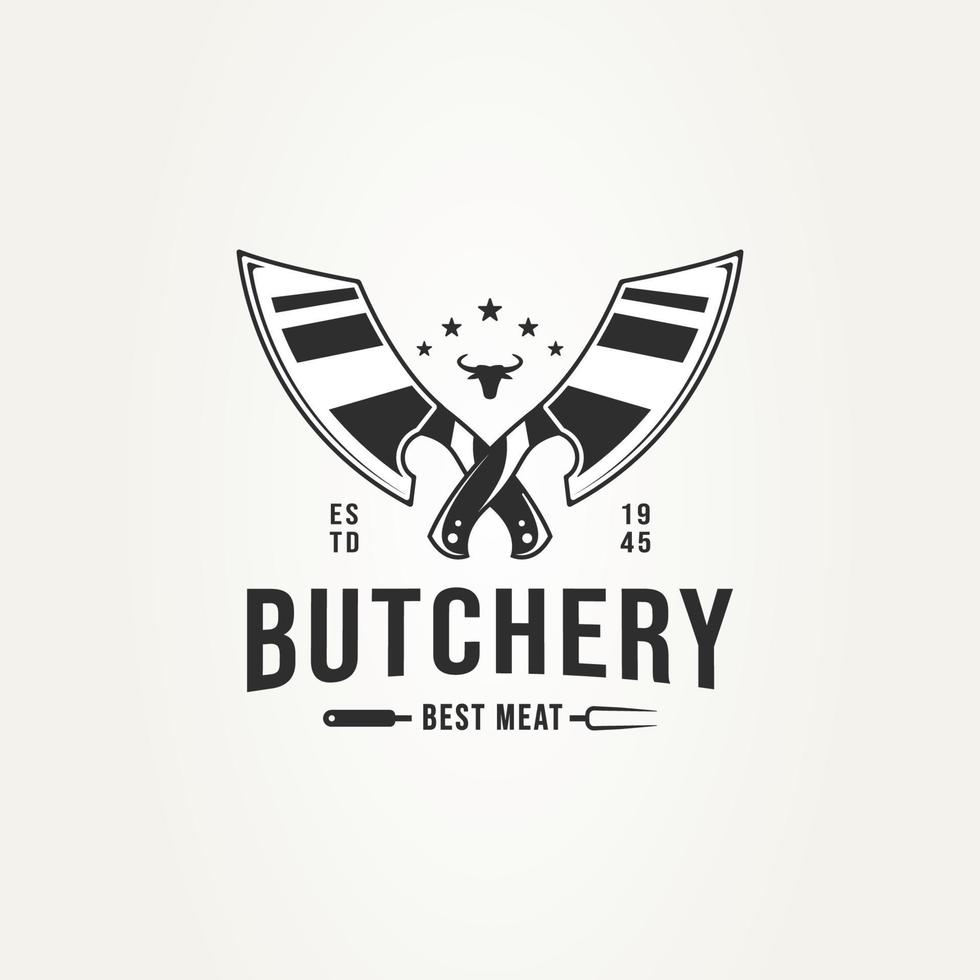 vintage retro metzgerei abzeichen logo design vektor