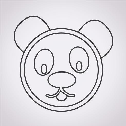Panda Icon Symbol Zeichen vektor