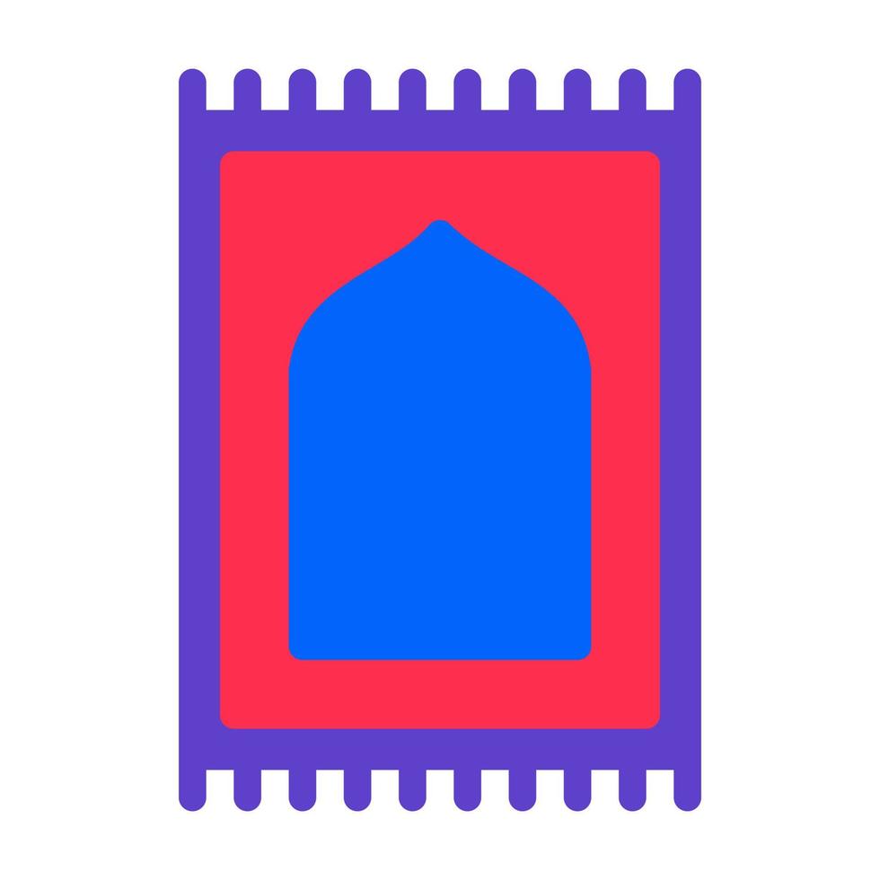 Flache Ikone des Gebetsteppichs, die für den Ramadan-Moment geeignet ist vektor