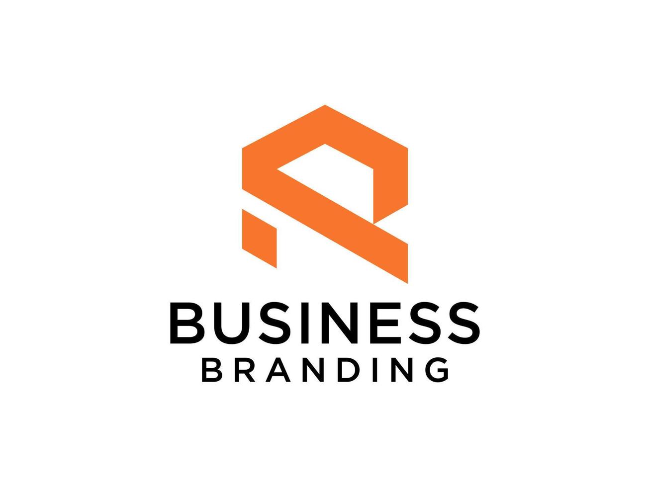 modernes anfangsbuchstabe r-logo. orange geometrische Form isoliert auf weißem Hintergrund. verwendbar für Geschäfts- und Markenlogos. flache Vektor-Logo-Design-Vorlagenelemente. vektor