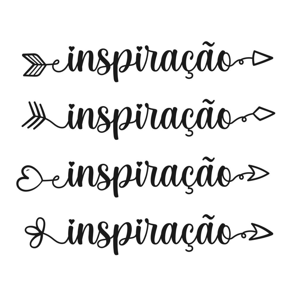 Drei Inspirationspfeile in brasilianischem Portugiesisch. Übersetzung - Inspiration. vektor