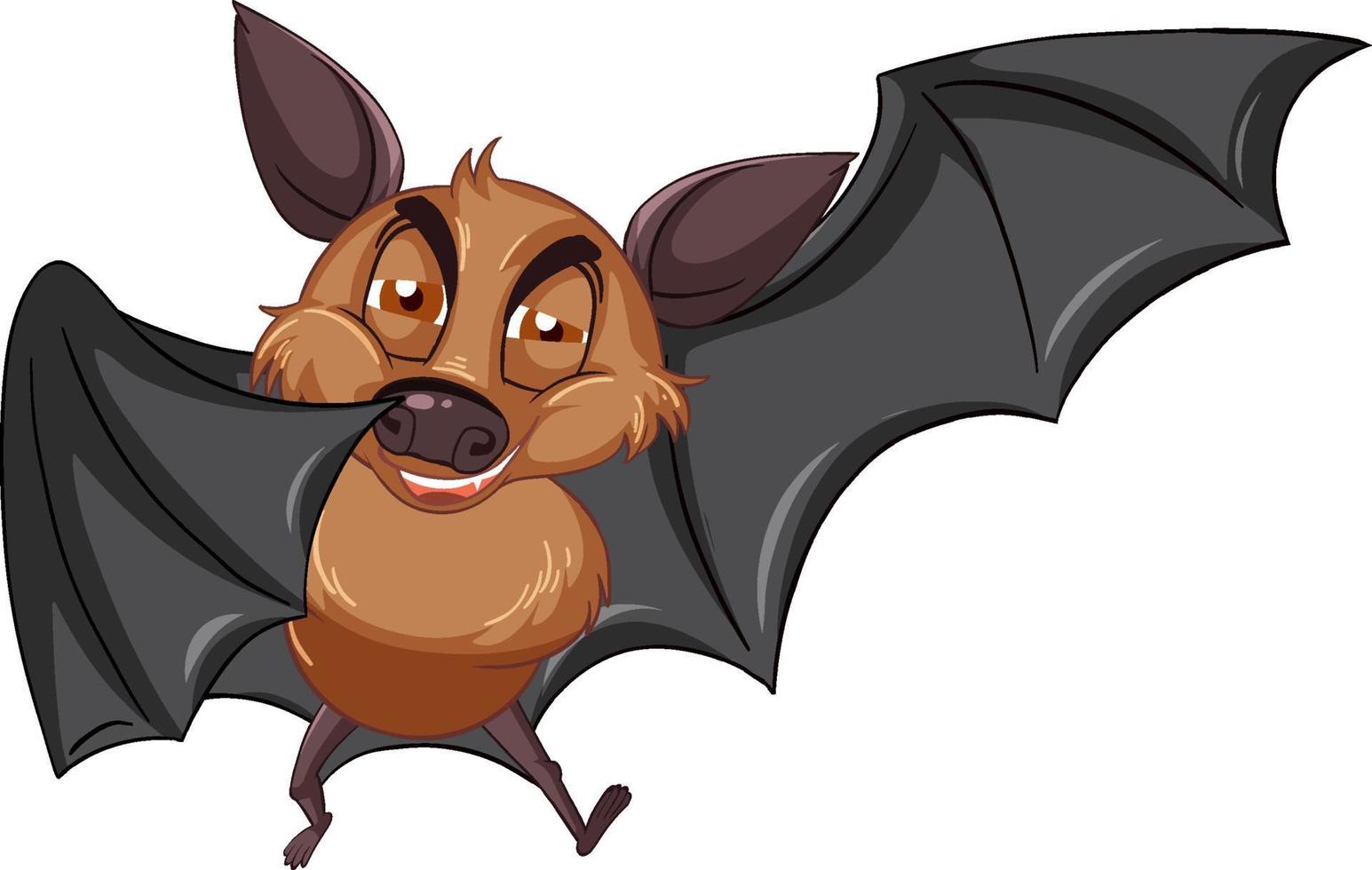 braune Fledermaus-Cartoon-Figur auf weißem Hintergrund vektor