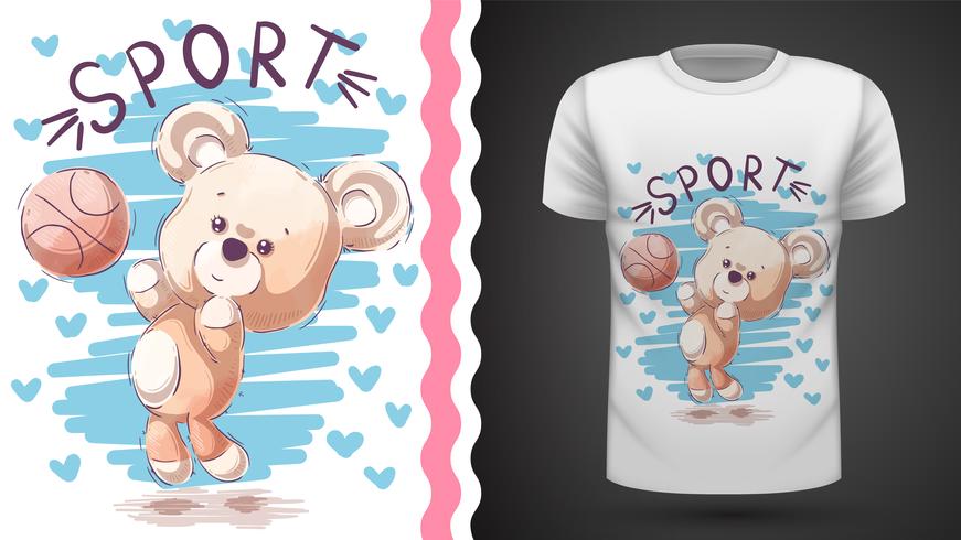 Teddybär spielen Basketball - Modell für Ihre Idee vektor