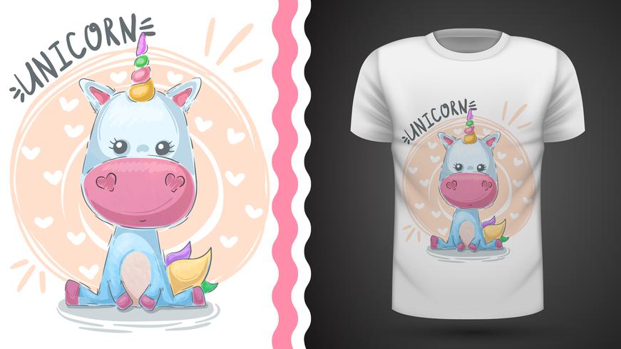 Nettes Einhorn - Idee für Druckt-shirt vektor