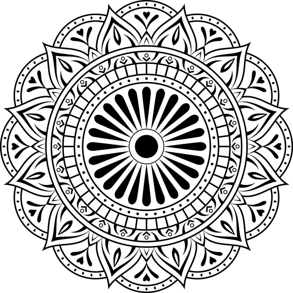 blommigt mandalamönster, dekorativa element i etnisk orientalisk stil. islam, arabiska, indiska, marockanska, spanien, turkiska, kinesiska, mystiker, ottomanska, motiv. mandala målarbok vektor