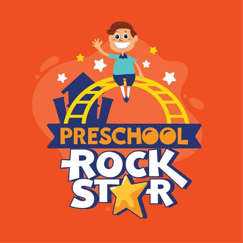 Vorschule Rockstar Phrase Illustration.Back to School Zitat vektor