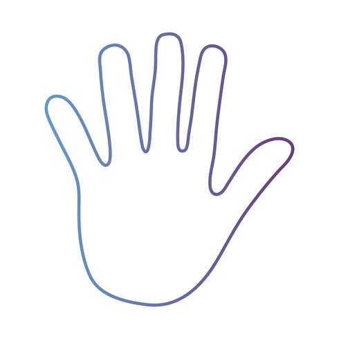 Linie Person Hand mit Finger und Figuren vektor