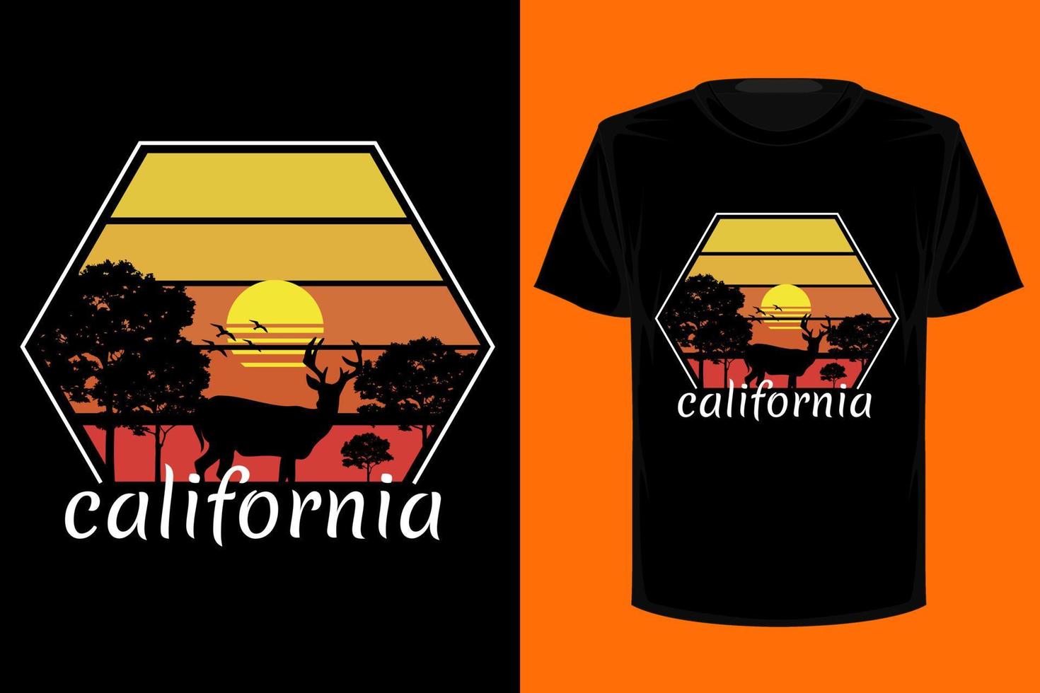 Kalifornien Retro-Vintage-T-Shirt-Design vektor