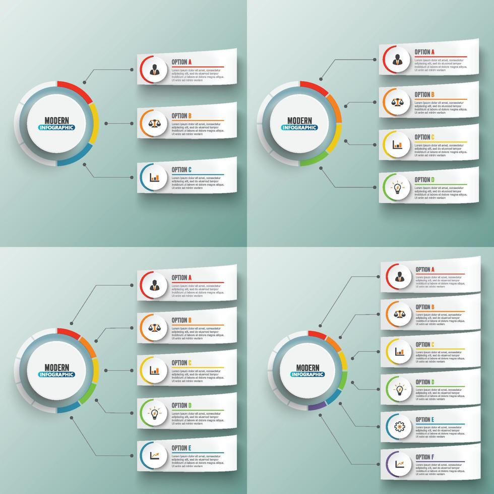 abstrakta element av graf vektor infographic mall med etikett cirklar. affärsidé med 3, 4, 5 och 6 alternativ. för innehåll, diagram, flödesschema, steg, delar, tidslinjeinfografik, diagram.