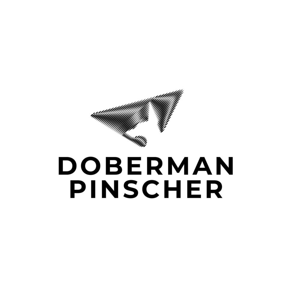 Hunderasse Dobermann spielen Logo-Design-Konzept vektor