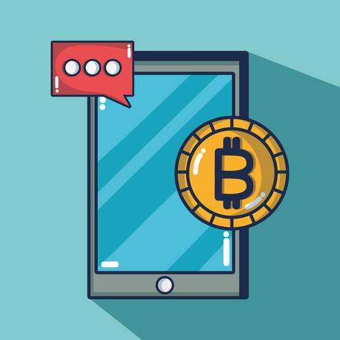 Bitcoin Digital Money Sicherheitstechnologie vektor