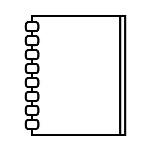 Linie Notebook Papiere Objektdesign zu schreiben vektor