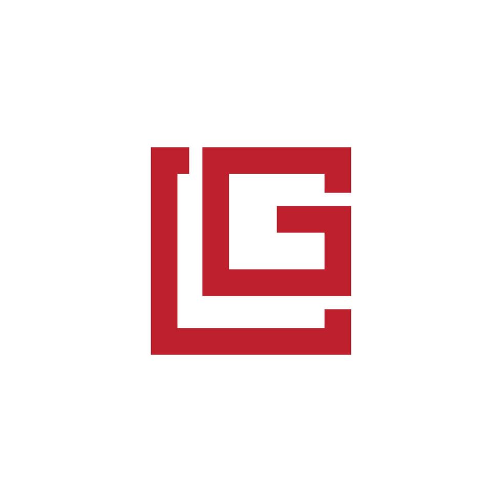 bokstaven lg fyrkantig linje enkel design symbol logotyp vektor