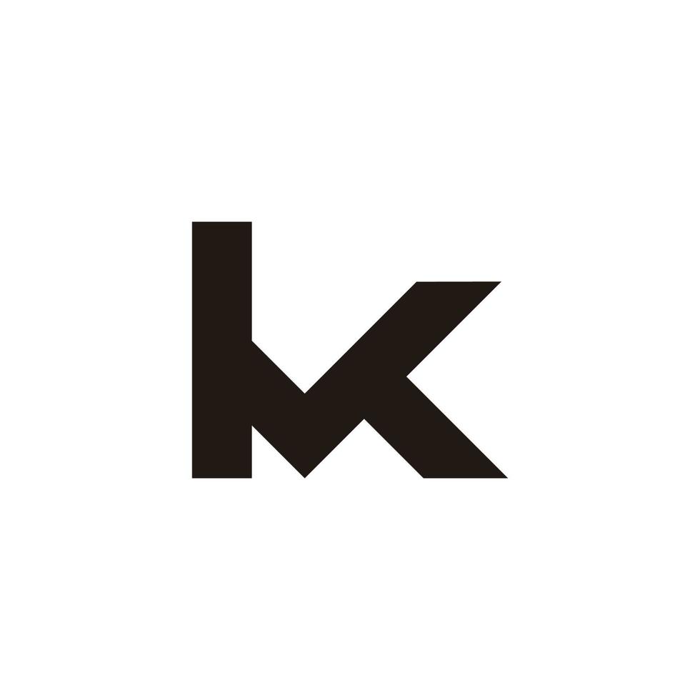 abstrakt bokstav mk enkel geometrisk linje logotyp vektor