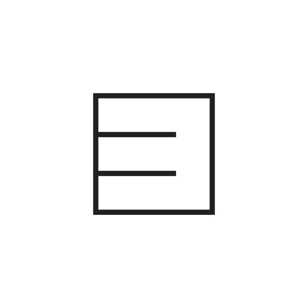 nummer 3 kvadrat tunn design symbol vektor