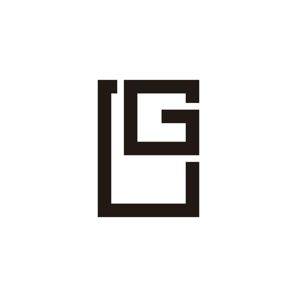 bokstaven lg enkel geometrisk linjedesign symbol logotyp vektor
