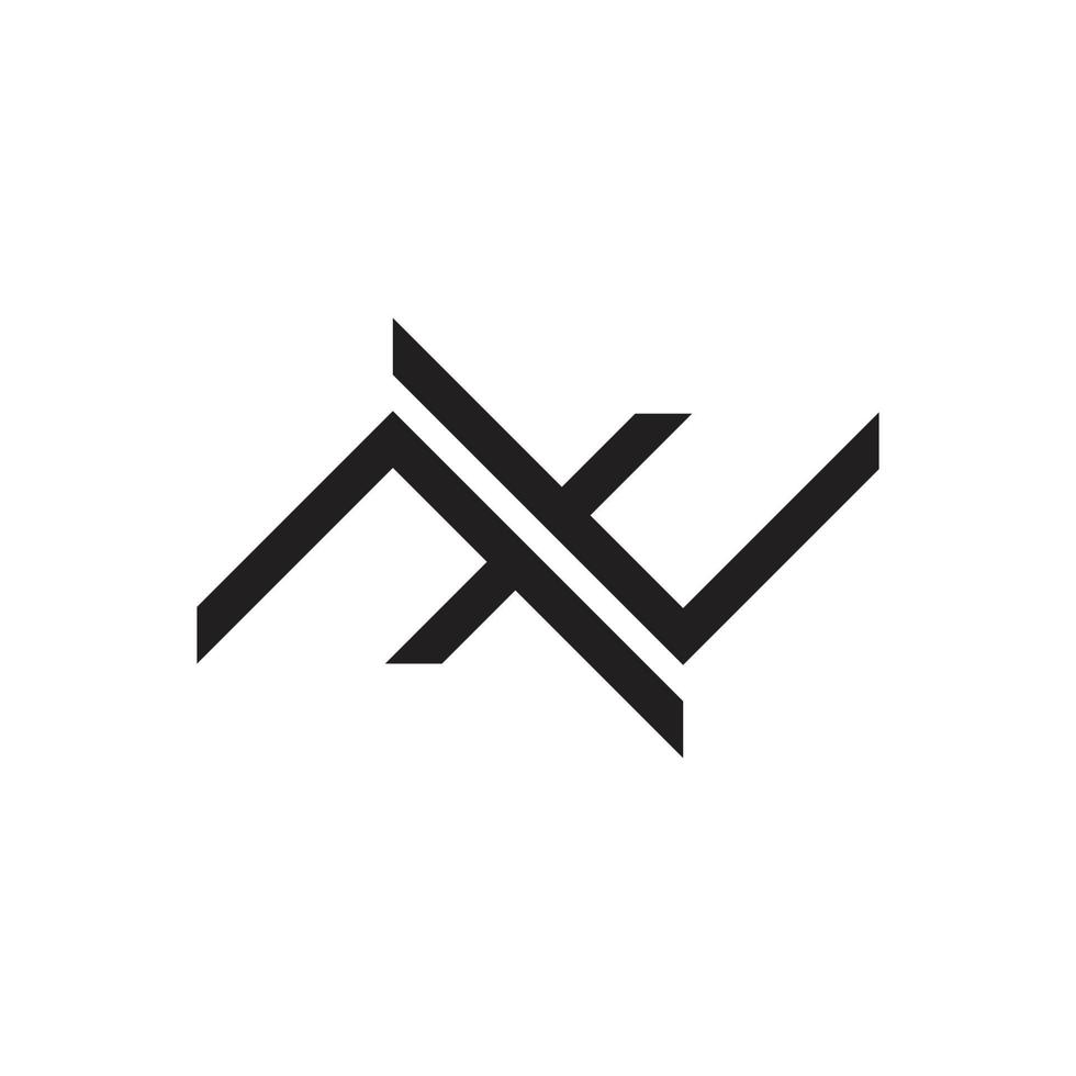 bokstaven nt ränder geometrisk logotyp vektor