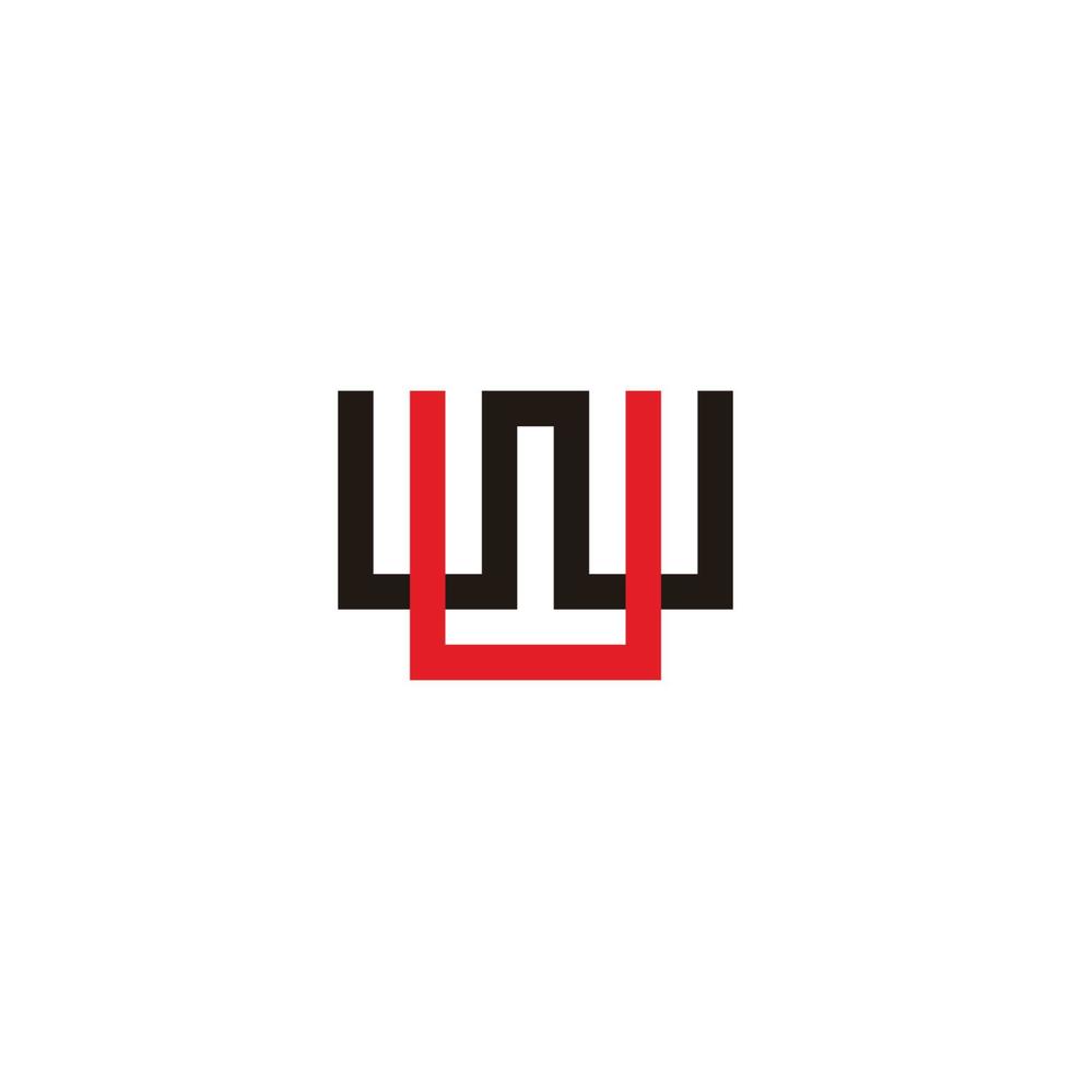 bokstaven wu enkel geometrisk abstrakt färgglad logotyp vektor