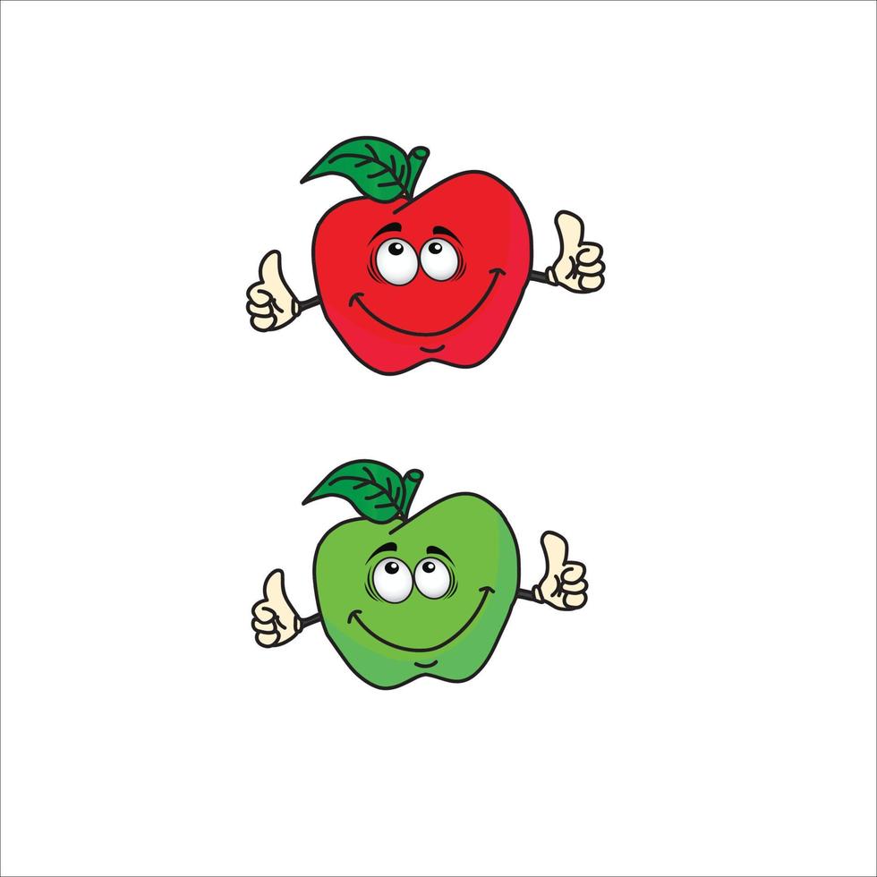 grüner Apfel roter Apfel vektor