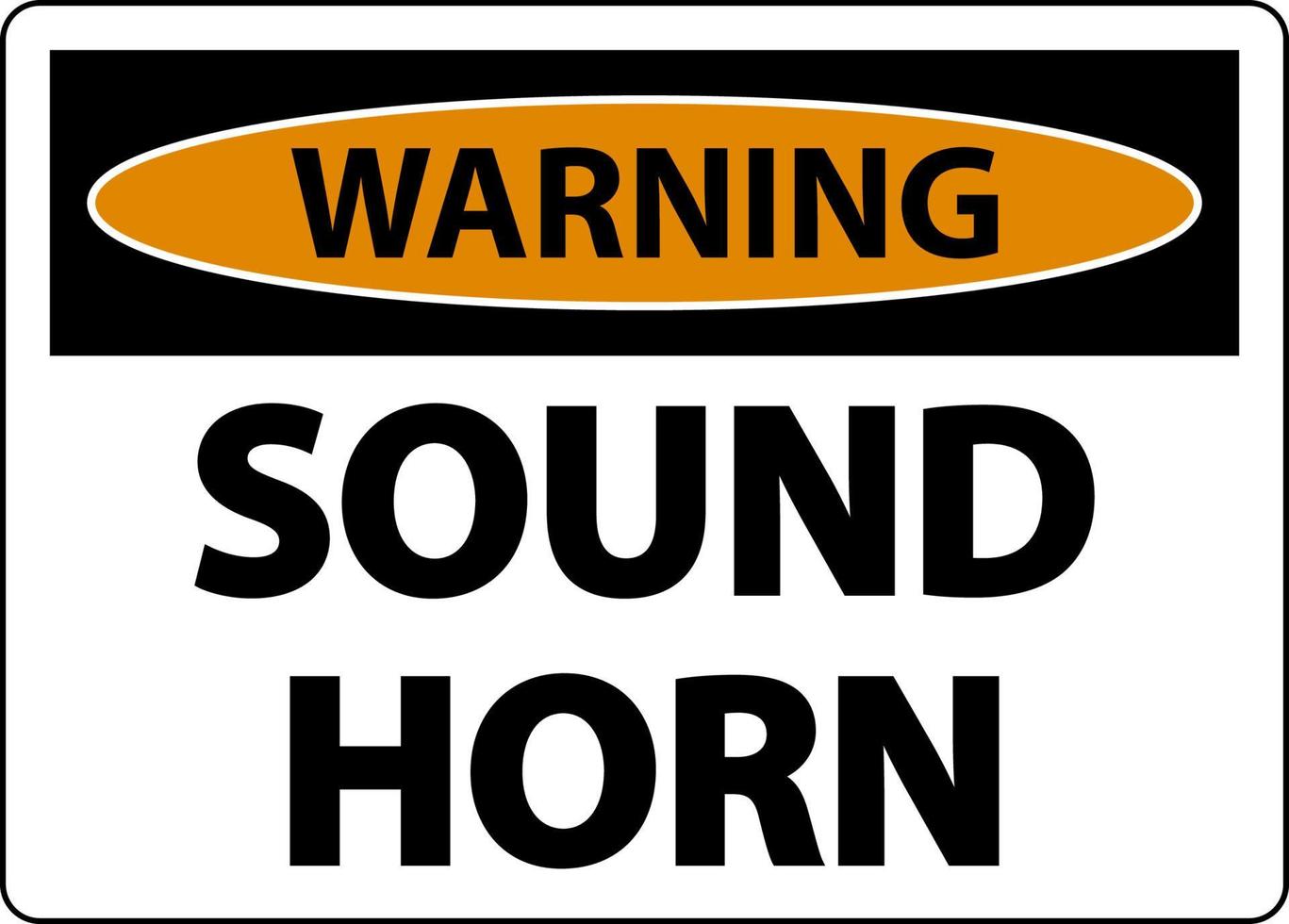 Warnton-Hornzeichen auf weißem Hintergrund vektor