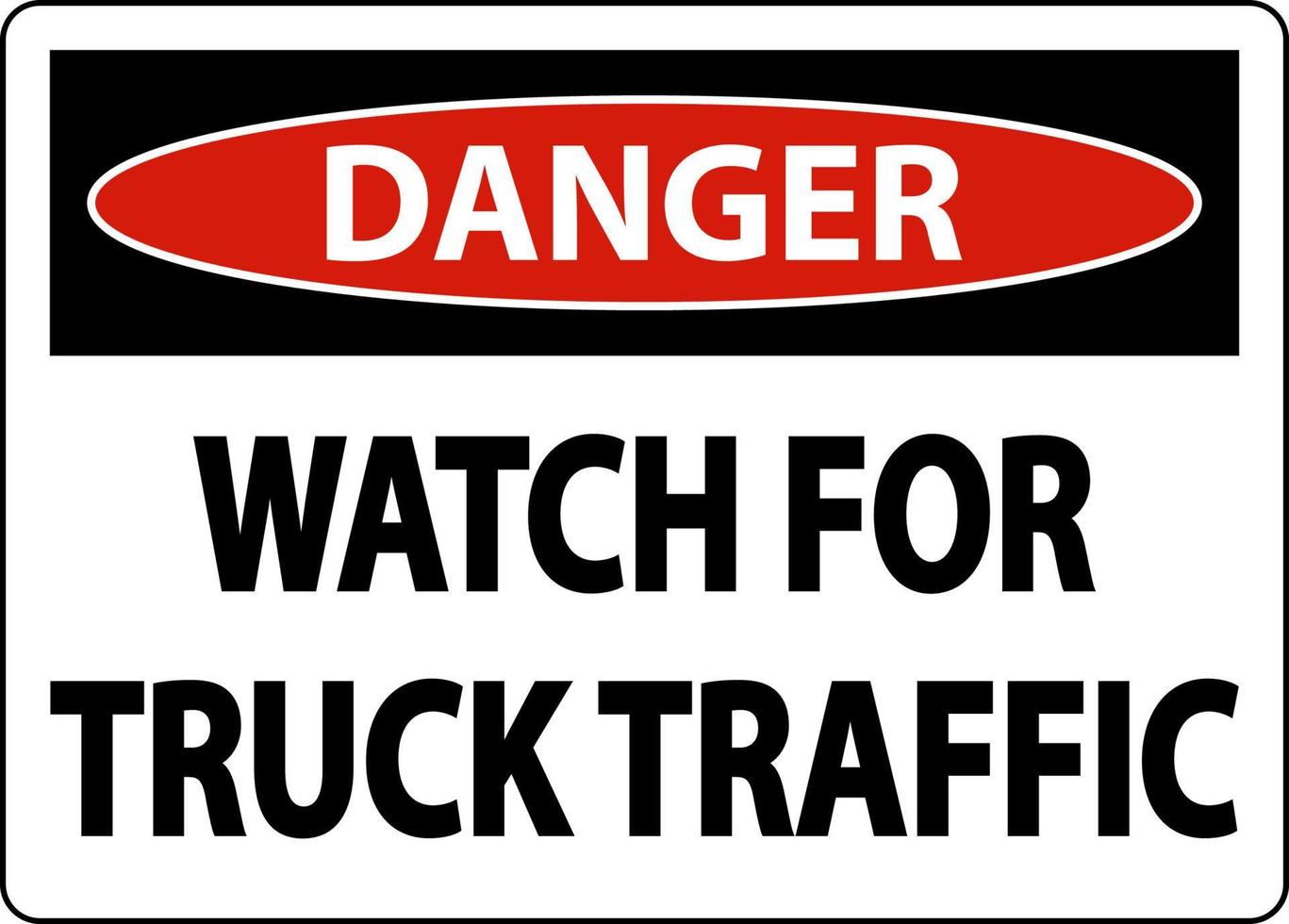 fara klocka för lastbil trafikskylt på vit bakgrund vektor