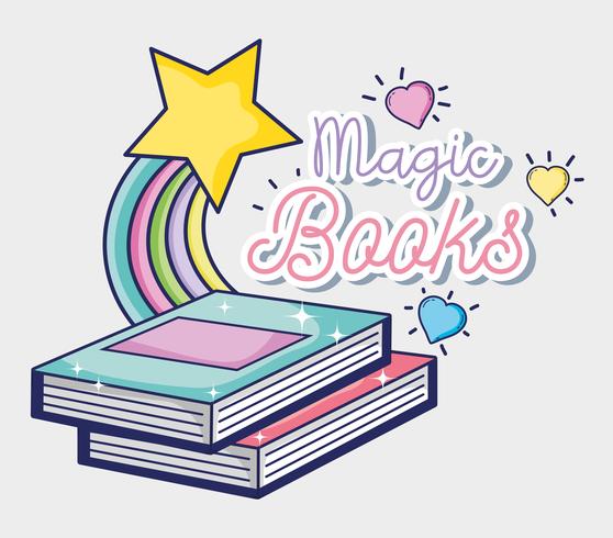 Fantasy och magiska böcker vektor