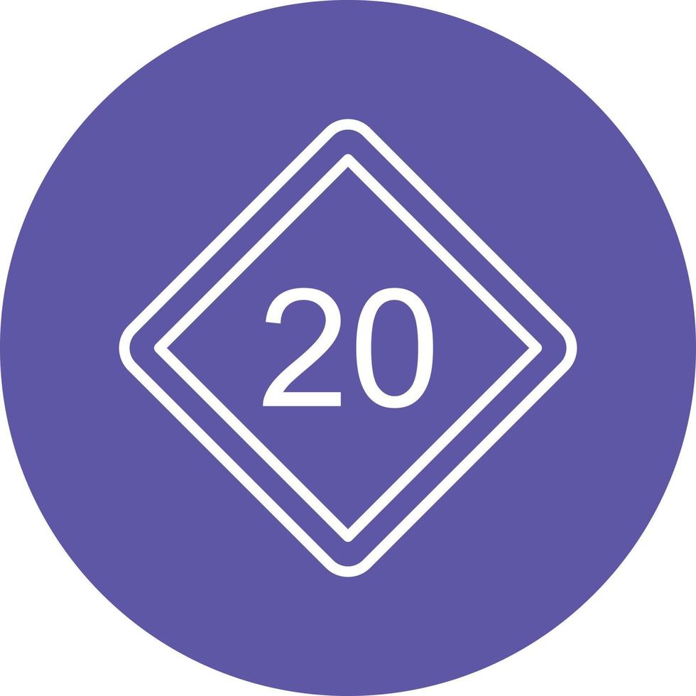 20 hastighetsbegränsning ikon stil vektor