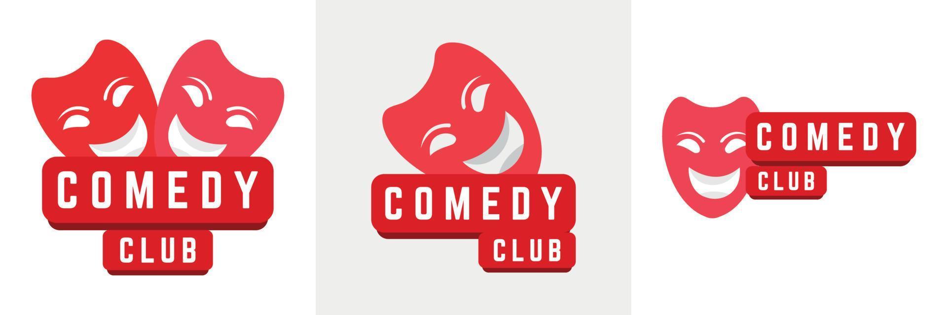 comedy club logotyp design samling mall vektor