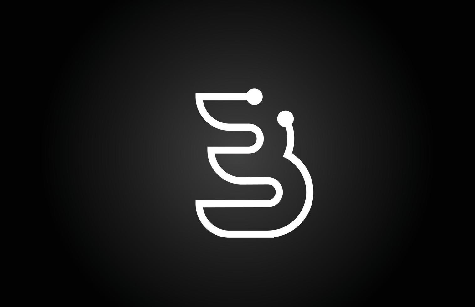 b-Alphabet-Buchstaben-Logo-Icon-Design mit Punkt und Linie. kreative vorlage für unternehmen vektor