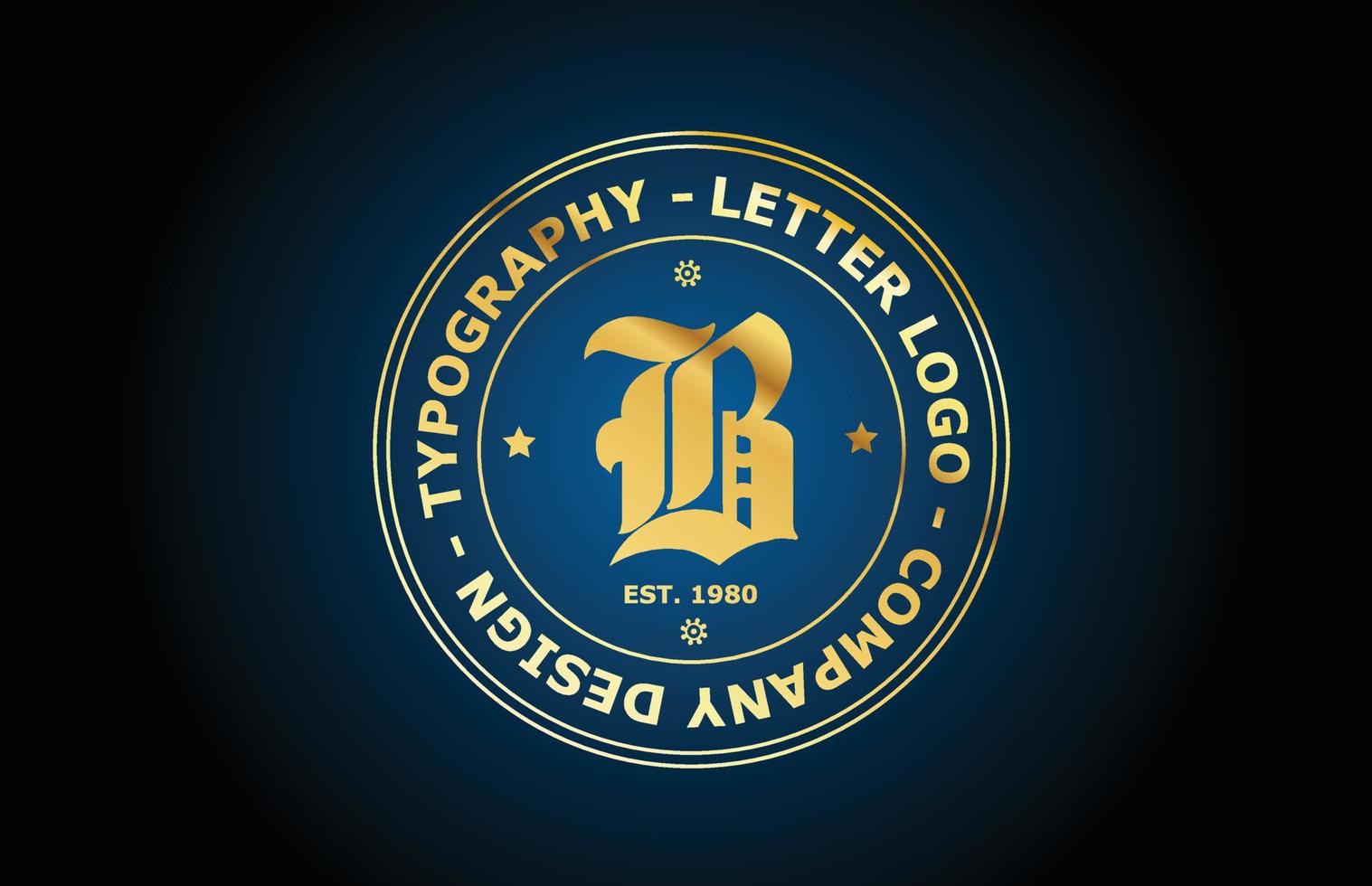guld b vintage alfabetet bokstaven logotyp ikon design. kreativ mall för etikett och märke i gyllene stil vektor