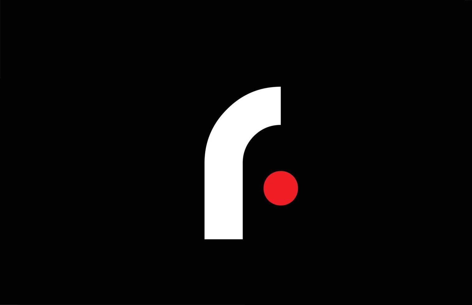 r alfabetet bokstaven ikon logotyp design. kreativ mall för företag och företag med röd prick i vitt och svart vektor