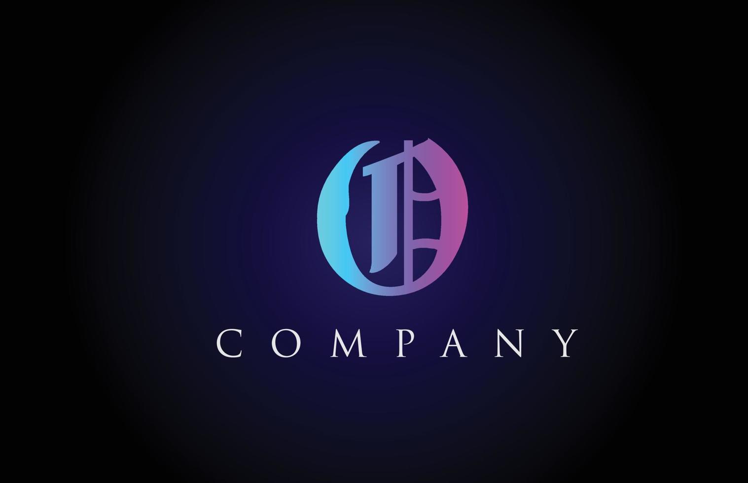 o Vintages rosa blaues Buchstaben-Alphabet-Design. kreative Logo-Icon-Vorlage für Unternehmen und Unternehmen vektor