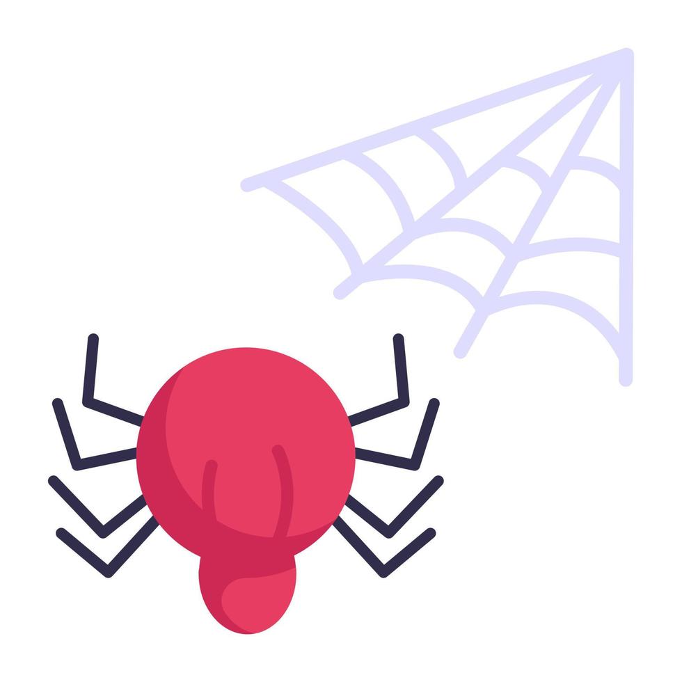 trendige flache Ikone des Spinnennetzes, Premium-Download vektor