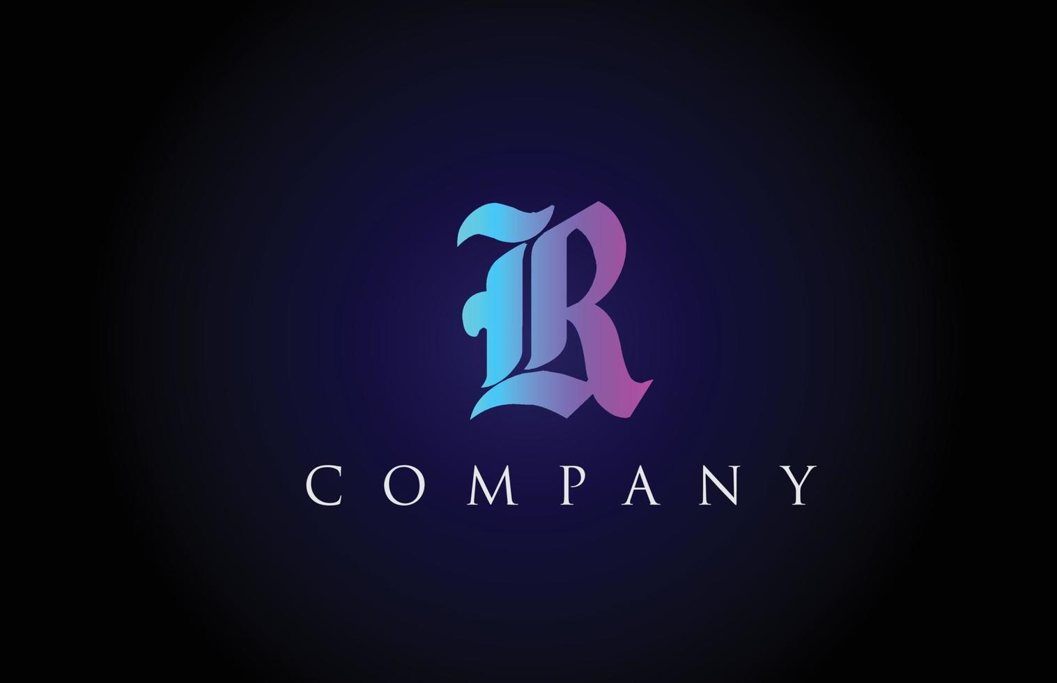 r vintage rosa blau buchstabe alphabet design. kreative Logo-Icon-Vorlage für Unternehmen und Unternehmen vektor