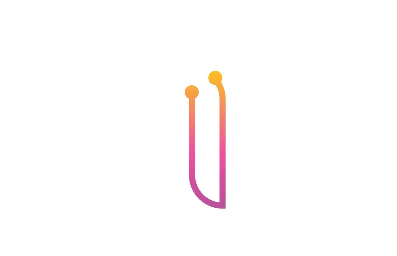 Ich rosa Alphabet Brief Symbol Logo Design mit Punkt. kreative vorlage für unternehmen und unternehmen mit linie vektor